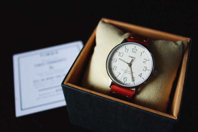 Timex Waterbury watch with leather band